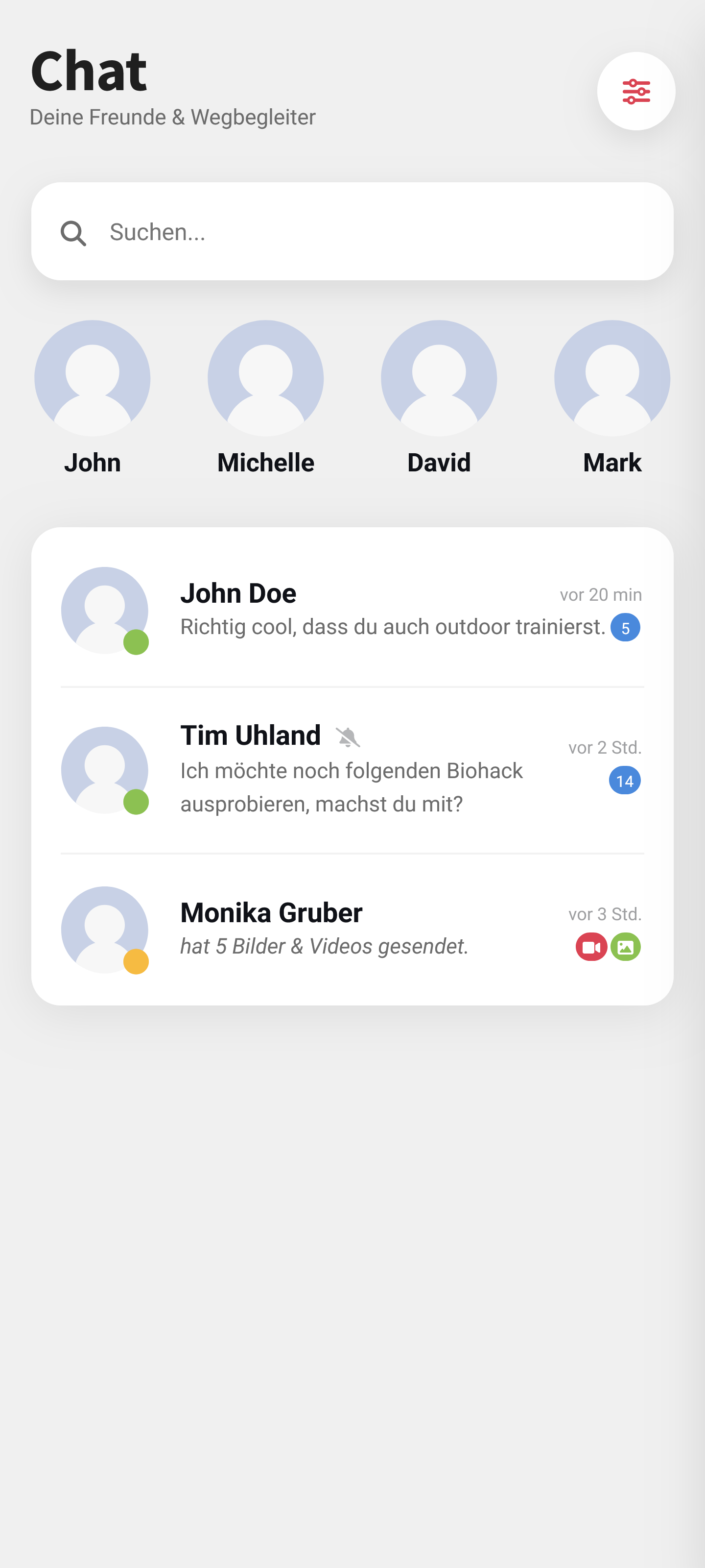 App Mockup zeigt einen Chat